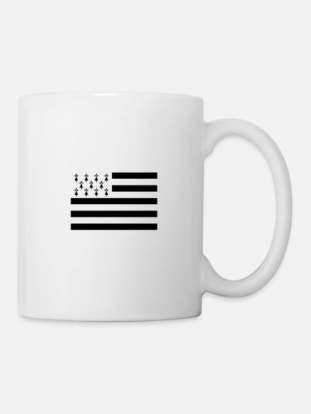 T-Shirt Breton Flagge - Tasse - Weiß