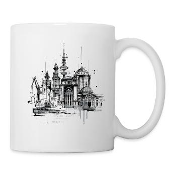Hamburg illustration - Mug - white - Right
