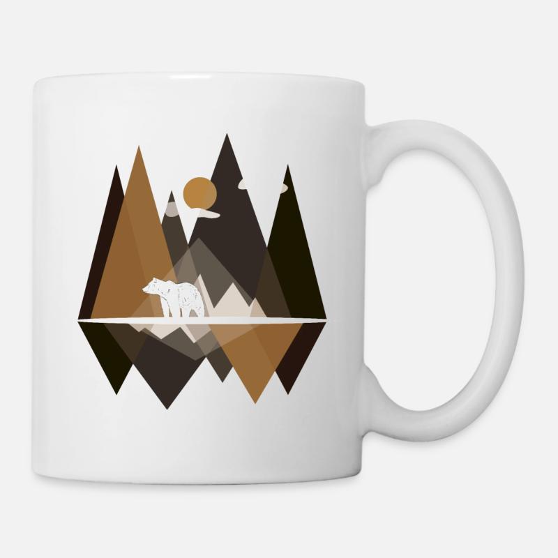 Montagne et ours - Mug blanc - blanc