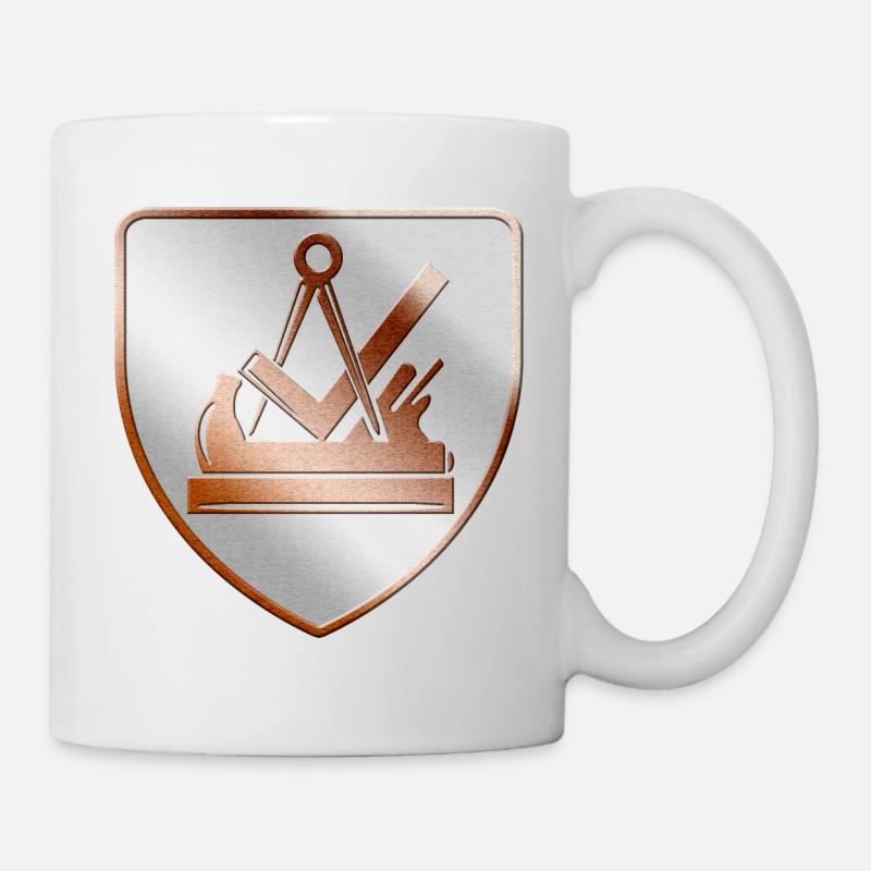 Armoiries de menuisier et menuisier bouclier en 3D - Mug blanc - blanc
