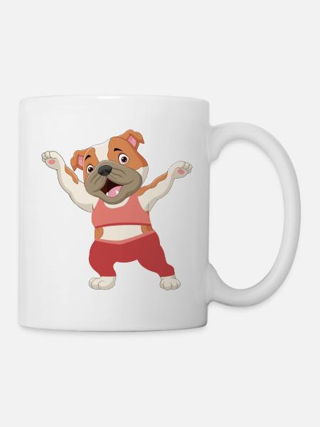 Chien fitness gym chien de sport - Mug blanc - blanc
