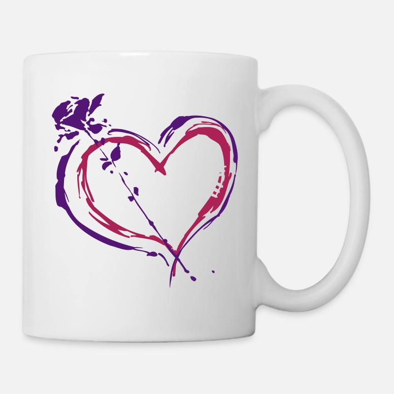 rose heart - Mug - white