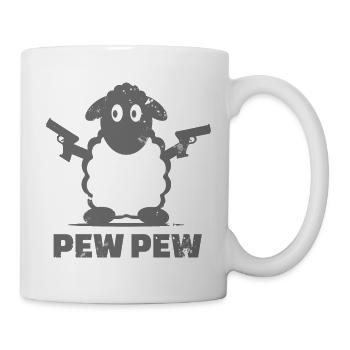 Lustiges Pew Pew Schaf - Tasse - Weiß - Rechts