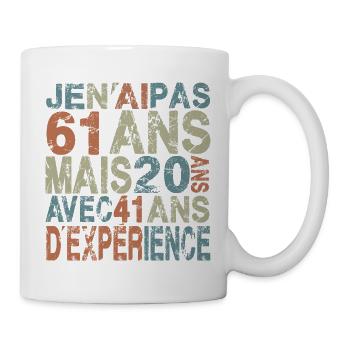Je n'ai pas 61 ans mais 20 ans anniversaire 61 ans - Mug blanc - blanc - Droite