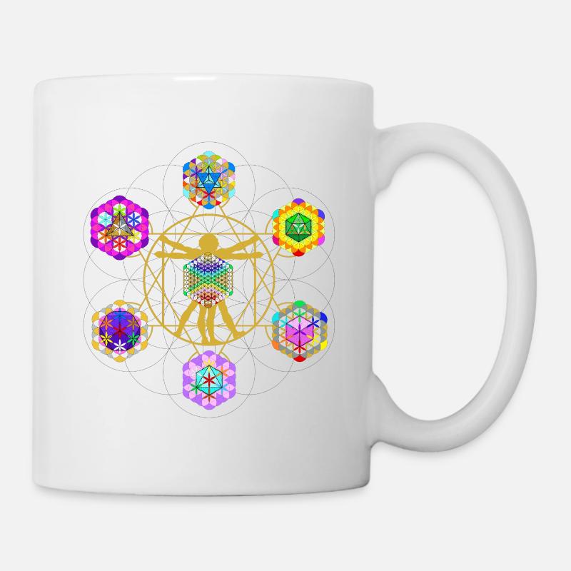 Homme chakra de Vitruve dans le corps de cristal - Mug blanc - blanc
