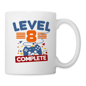 8. Geburtstag 8 Jahre Level 8 Complete Geschenk - Tasse - Weiß - Rechts