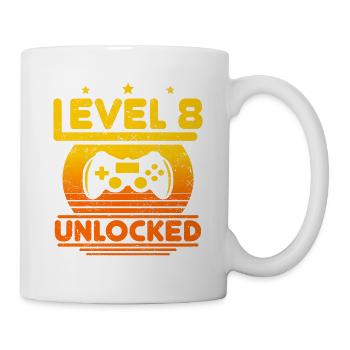 8 . Birthday Level 8 Unlocked 8 Years Gift - Mug - white - Right