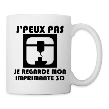 J'peux pas, je regarde mon imprimante 3D - Mug blanc - blanc - Droite