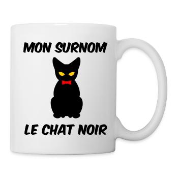 Mon surnom , le chat noir, pas de chance ! - Mug blanc - blanc - Droite