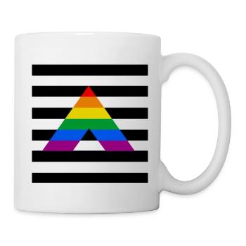 Straight Ally with LGBTQ+ Flag - Mug - white - Right