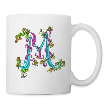Buchstabe M - Tasse - Weiß - Rechts