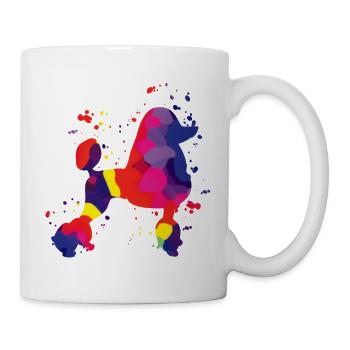 Arc-en-ciel simple aquarelle caniche chien - Mug blanc - blanc - Droite