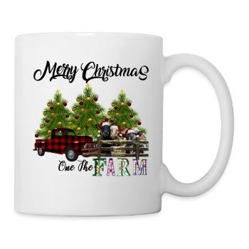 Frohe Weihnachten One The Farm - Tasse - Weiß - Rechts