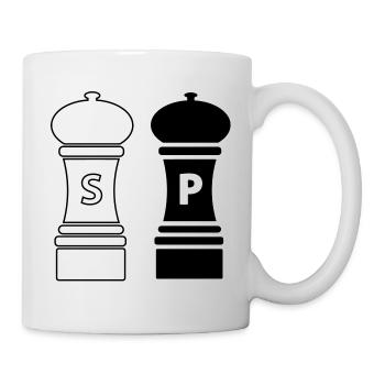 Kochen Geschenkidee Salz und Pfeffer Streuer - Tasse - Weiß - Rechts