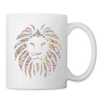 Artistic multicolored lion head - Mug - white - Right