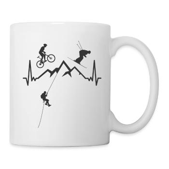 EKG climbing bike skiing sport outdoor nature - Mug - white - Right