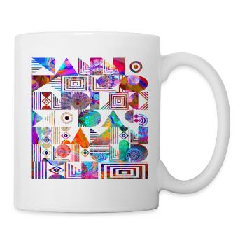 Maori – Azteken – Maya - Inka trendy Tattoo Tribal - Tasse - Weiß - Rechts