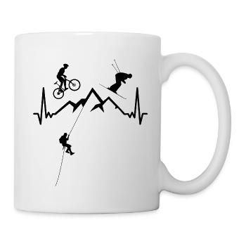 EKG climbing bike skiing sport outdoor nature - Mug - white - Right