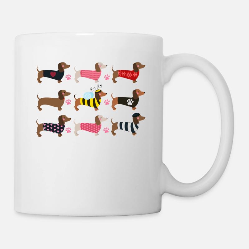 DACHSHUND COLORÉ - DACHSHUND COLORÉ - Mug blanc - blanc