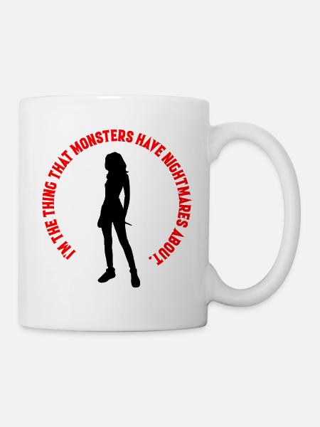 Je suis la chose que les monstres ont cauchemardesques sur - Mug blanc - blanc