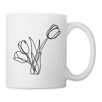 minimalist tulips - Mug - white - Right
