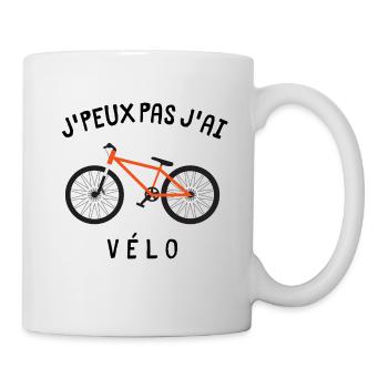 Je peux pas j ai Vélo clair - Mug blanc - blanc - Droite