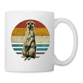 Meerkat retro vintage - Mug - white - Right