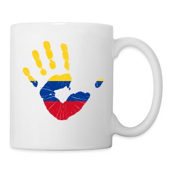 Kolumbien Flagge Handabdruck Kolumbianische Flagge - Tasse - Weiß - Rechts