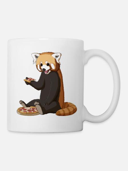 Red Panda Pizza Food Lover - Mug - white