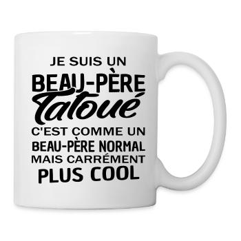 je suis un beau-père tatoué / humour beau papa - Mug blanc - blanc - Droite