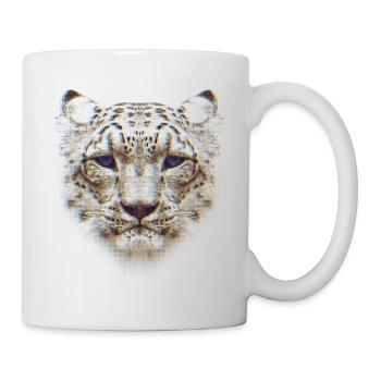 Snow leopard with blue eyes. - Mug - white - Right