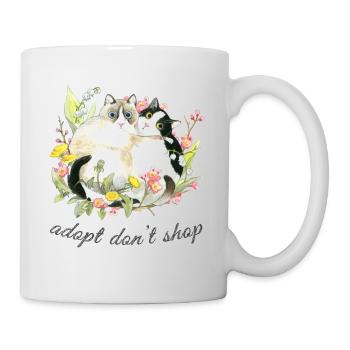 Tierschutz Katzen - Tasse - Weiß - Rechts