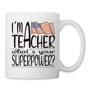 Lehrer Schule Geschenkidee Amerika Englisch - Tasse - Weiß - Rechts
