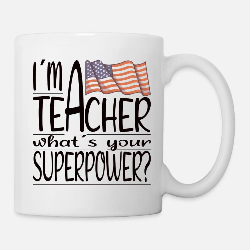 enseignant école idée cadeau Amérique anglais - Mug blanc - blanc