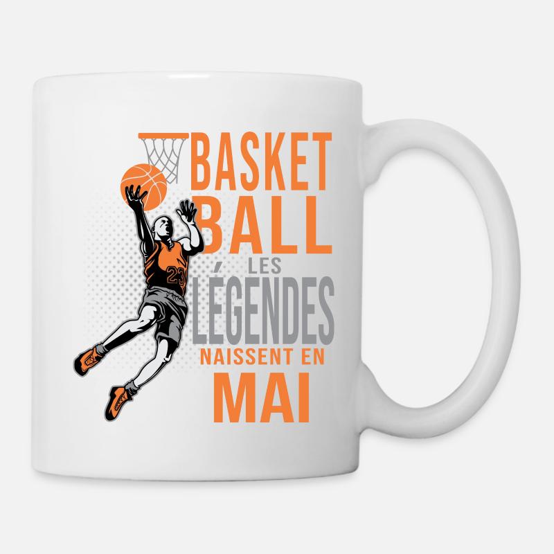 anniversaire basket cadeau papa basketteur mai - Mug blanc - blanc