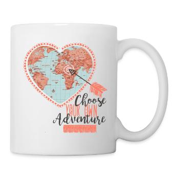 Coeur - Voyagez/Trouvez votre propre flèche d’aventure - Mug blanc - blanc - Droite