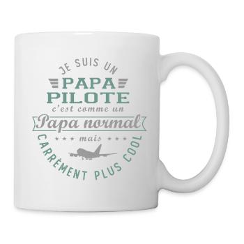 PAPA Pilote comandant de bord cadeau pilote - Mug blanc - blanc - Droite