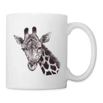 Giraffenkopf gezeichnet - Tasse - Weiß - Rechts