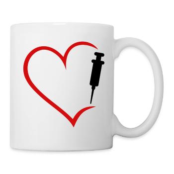 Vaccination Vaccination Doctor Heart Syringe Vaccinated Vaccination - Mug - white - Right