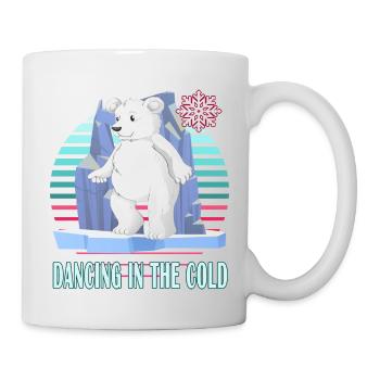 ice-bathing ice bear winterbader dancing cold ice snow - Mug - white - Right