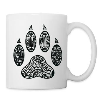 Cat Paw Print Zentangle - Mug - white - Right