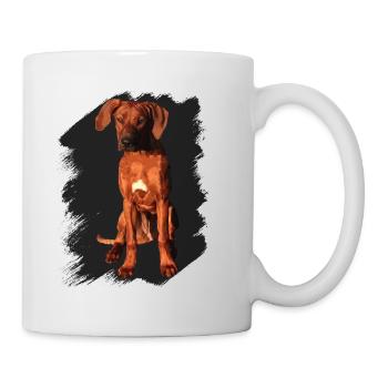 Rhodesian Ridgeback auf schwarzem Hintergrund - Tasse - Weiß - Rechts