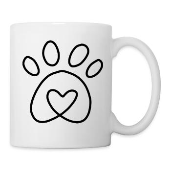 Patte coeur animal - Mug blanc - blanc - Droite