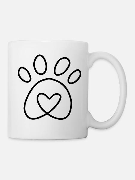 Patte coeur animal - Mug blanc - blanc