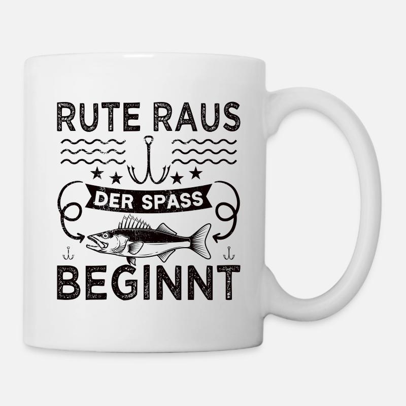 Rute raus, der Spaß beginnt Geschenk-Idee - Tasse - Weiß