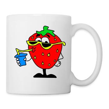 Strawberry Drinking Sunglasses - Mug - white - Right