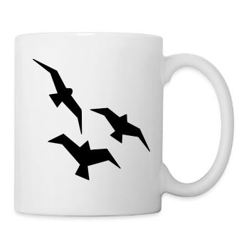 Vögel Möwen Vogelschwarm - Tasse - Weiß - Rechts