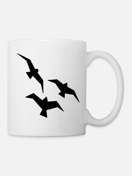 Vögel Möwen Vogelschwarm - Tasse - Weiß