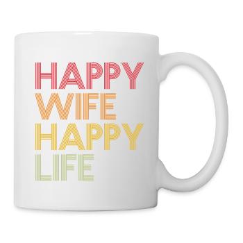 Happy Wife Happy Life Drôles de sorts Mari - Mug blanc - blanc - Droite