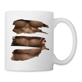 Bodybuilding abs humor fitness gift - Mug - white - Right